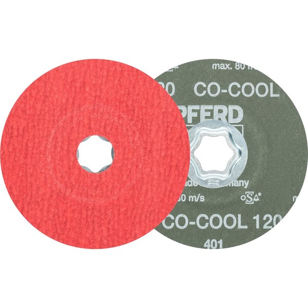 Pferd COMBICLICK® Fiber Disc, 4-1/2" Dia. - Ceramic Oxide CO-COOL, 120 Grit 40731